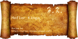 Hefler Kinga névjegykártya